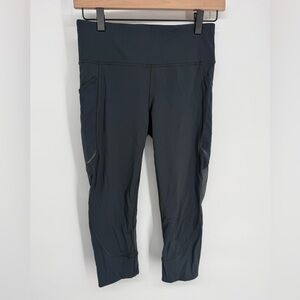 Lululemon Gray High-Rise Crop Pocket Leggings | Size 6